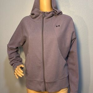 Under Armour Medium Weight Ribbed Plum Long Sleeve Hoodie